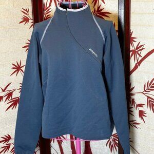Patagonia Axuwool Zip-T Women's Blue Quarter Zip Fleece Pullover Athletic Top M